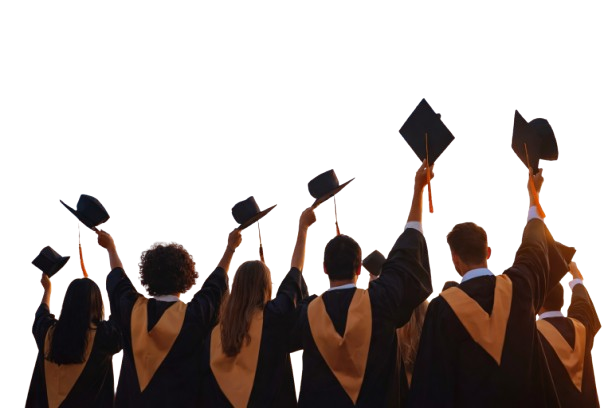 Students celebrating graduation